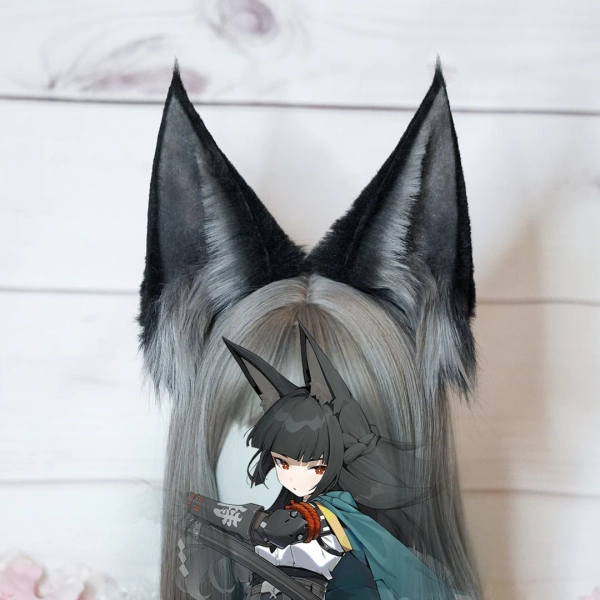 ZZZ Zenless Zone Zero Hoshimi Miyabi Cosplay Ears Black Gray Fox Ears Fluffy Faux Fur Kitsune Ears - Etsy