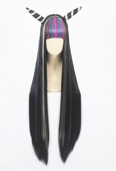 Danganronpa 2 Goodbye Despair Ibuki Mioda Long Straight Multi Color Cosplay Wig