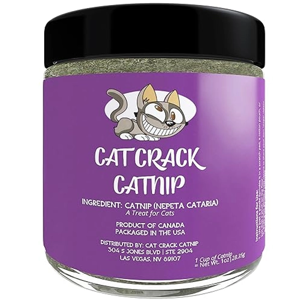 Cat Crack Catnip, Zoomie-Inducing Cat Nip Blend, North American Made & 100% Natural, Safe & Non-Addictive Catnip Treats Used to Supplement Cat Nip Toys, Spray, & Accessories (1 Cup)