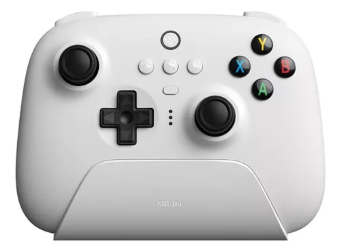Controle 8bitdo Ultimate 2.4g Sem Fio Cor Branco Para Pc, Celulares, Steam Deck - Com Base De Carregamento, Bluetooth,, 2 Botões Traseiros, Cria Macros, Ultimate Software, Ergonômico