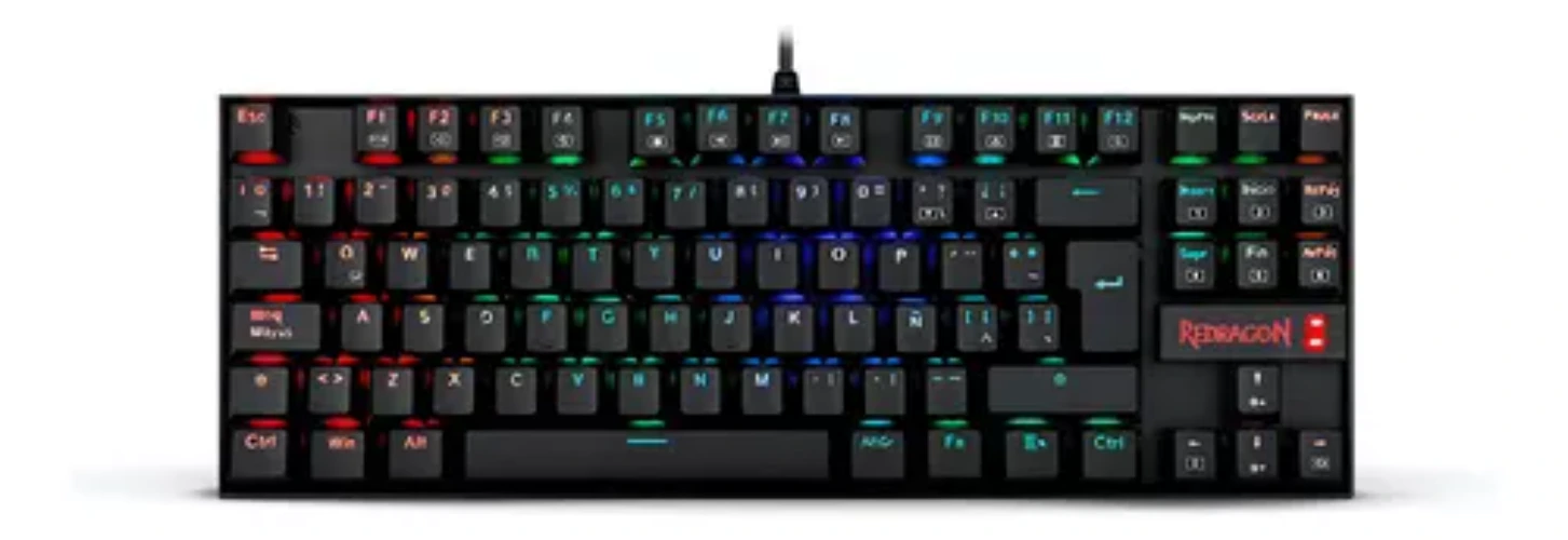 Teclado Gamer Redragon Kumara K552 Qwerty Outemu Brown Português Brasil Cor Preto Com Luz Rgb