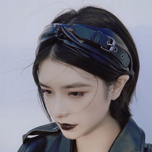 Black Alternative Pu Fake Leather Hair Band