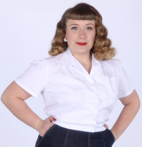 Work Blouse in White