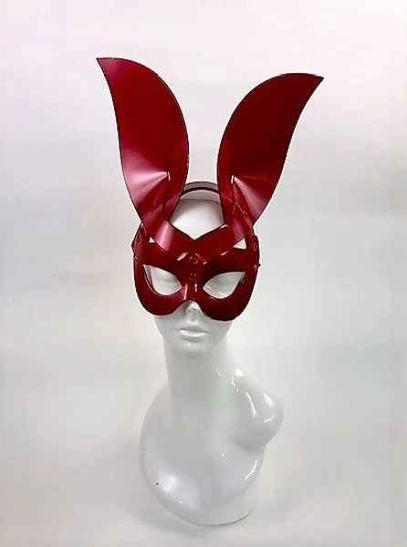 Red Patent Vinyl Bunny Mask
