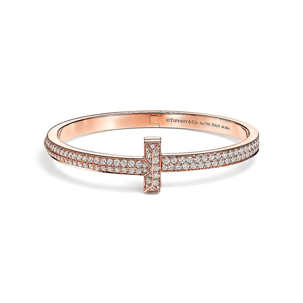 Tiffany T T1 Wide Diamond Hinged Bangle