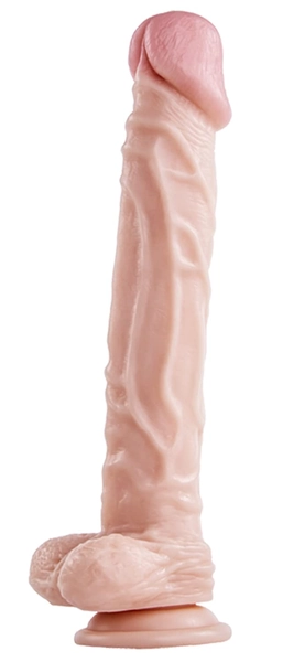 SHEQU 10'' Dildo with Suction Cup- Dong with Balls Fake Penis Adult Sex Female Massage Masturbation Toys(Jackey's Power Dick)