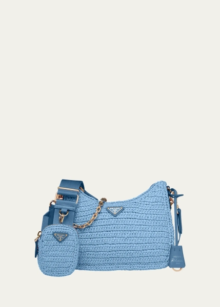 Re-Edition 2005 Raffia Chain Shoulder Bag