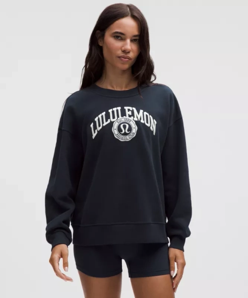 Perfectly Oversized Crew *Graphic - True Navy/Light Ivory - XS