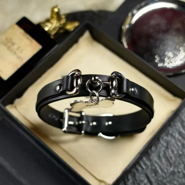 Handmade Leather Pup Collar