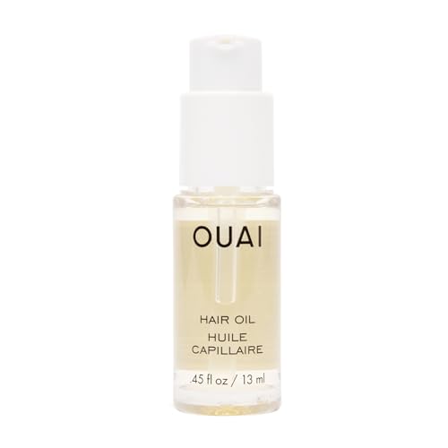 OUAI Hair Oil Travel Size - Hair Heat Protectant Oil for Frizz Control - Adds Hair Shine and Smooths Split Ends - Color Safe Formula - Paraben, Phthalate and Sulfate Free (0.45 oz) - 0.45 Fl Oz (Pack of 1)