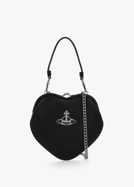 Belle Black Heart Frame Cross-Body Bag