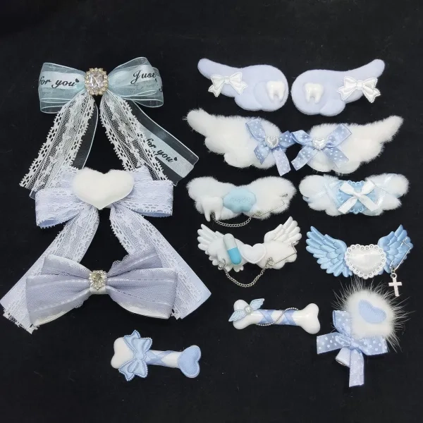 [$3.71]Light Blue and White Jirai Kei Hairclip
