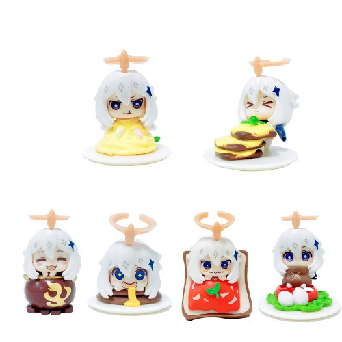 Sonsoke Genshin Impact Anime Figure Paimon Nendoroid 6 Set Mini Anime Action Figurine Merch Creative Gift Toy Figure 2.3Inch Ornaments Exquisite