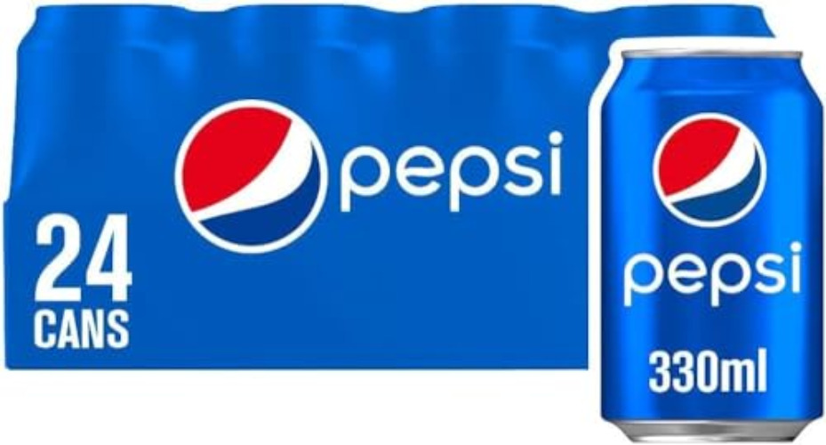 Pepsi Regular Soft Drink Cans 330ml Classic Pepsi Flavor | Convenient Size | Ideal for Parties | Blue Cans | Refreshing Carbonated Beverage (24) - 24