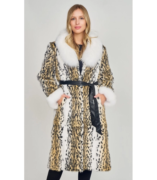 Leopard-Print Rabbit Fur Coat: FurHatWorld