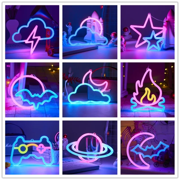 LED Bright Neon Light Night Room Wall Art l