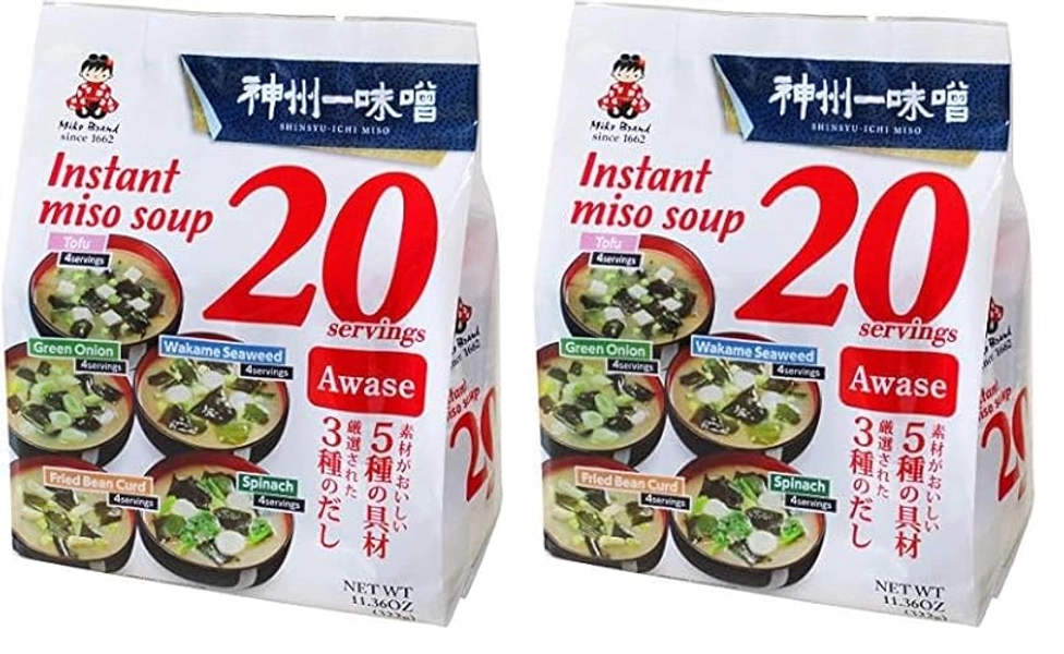 Miko Brand Miso Soup 20 Piece Value Pack, Awase, 11.36 Ounce (Pack of 2)