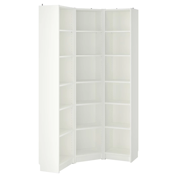 BILLY Bookcase combination/crn solution - white 37 3/8/37 3/8x11x79 1/2 "