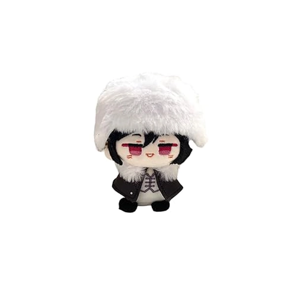CALEMBOU Anime Plush Keychain, 4" Cute Chibi Fyodor Plush Figure Key Chain Pendant for Backpack, Dazai Osamu Chuuya Rampo Dostoevsky Plush for BSD Fans (Dostoevsky)