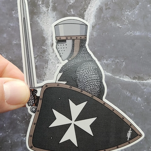 Knight Hospitaller Sticker, Hospitaller Vinyl Sticker, Crusader Sticker, Medieval Sticker, Sticker Gift for military and history enthusiasts