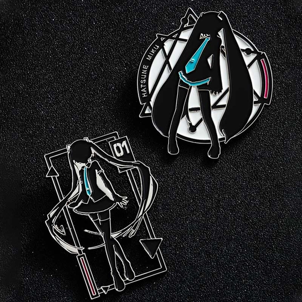 Official Licensed Miku Badge Metal Glow In the Dark Miku Button Badge Pins Miku Accessories - B