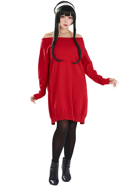 Spy House Princess Cosplay Costume Sweater Pullover Top and Hip Skirt with Pantyhose