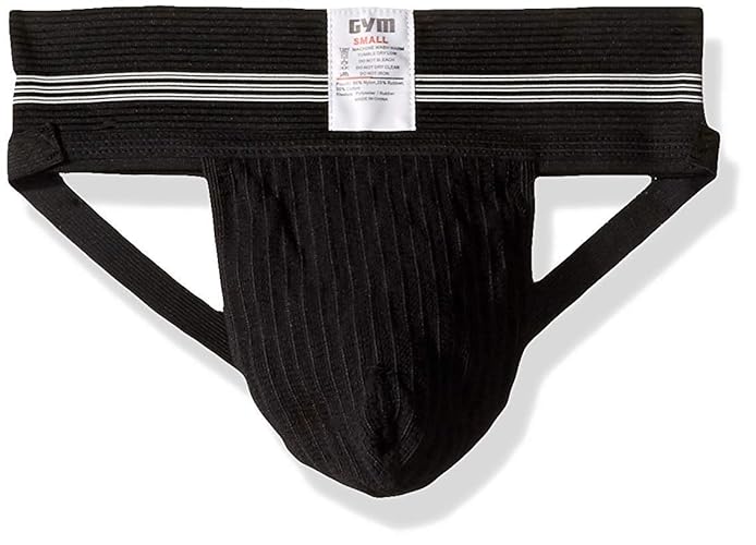 GYM mens 3" Wide Band Classic Athletic Supporter - Large - Black
