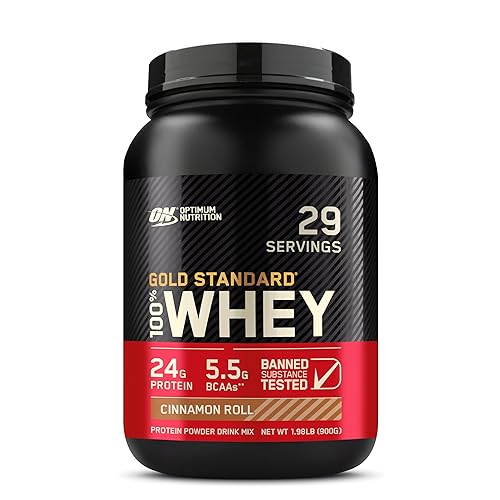 Optimum Nutrition New Flavor Gold Standard 100% Whey Protein Powder, Cinnamon Roll, 2 Pound (Pack of 1) (Packaging May Vary) - Cinnamon Roll - 29 Servings (Pack of 1)