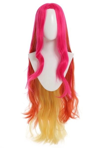 Superheroine Starfire Cosplay Wig Long Curly Wig