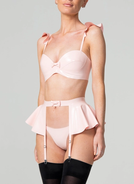 Latex Fleur Lingerie Set