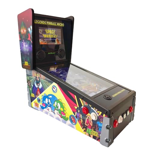 Legends Pinball Micro, Arcade Machine Console, Classic Retro Video Games, 50 Built in Licensed Pinball Games, Space Invaders, Bubble Bobble,Time Machine, WiFi, HDMI, Bluetooth