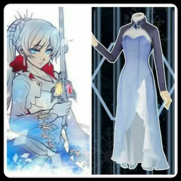 New RWBY Vol.4 White Weiss Schnee Cosplay Costume Dress  | eBay