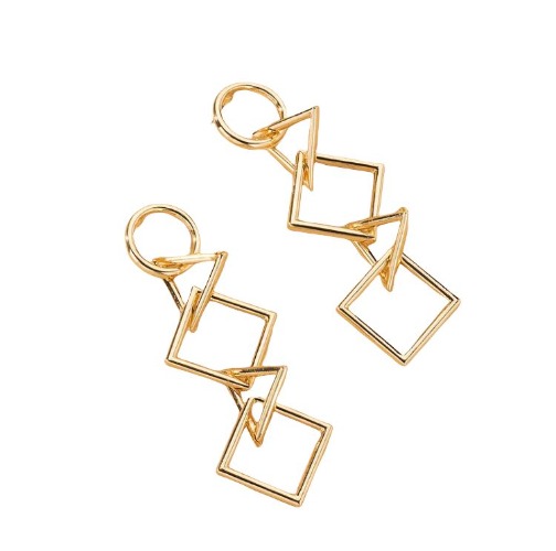 Geometric Symbol Gold Plated Earrings