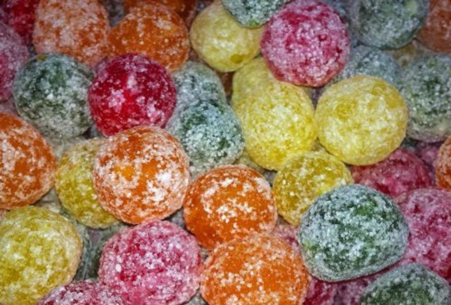 Mega Sour Assorted Fruit Fizz Bombs (extremely sour) 500 gram bag (1/2 kilo) by Barnetts