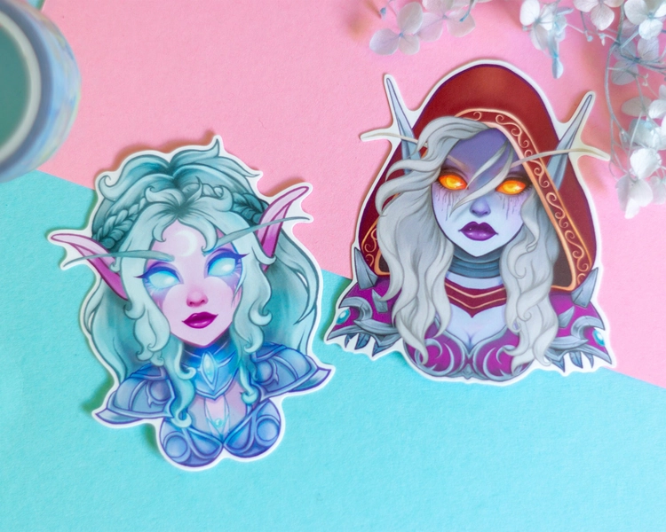 Fantasy Stickers inspired in Tyrande, Sylvanas WoW