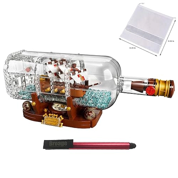 LEGO Ideas Ship in a Bottle 92177 Expert Building Kit, Snap Together Model Ship, Collectible Display Set and Toy for Adults (962 Pieces),Multicolor