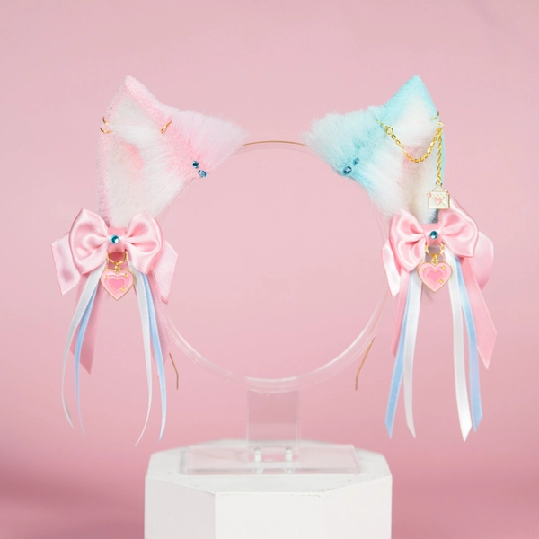 Pink Blue Cat - Moruhiko