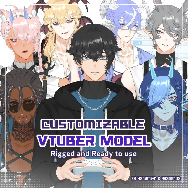 Customizable Live2D VTuber Model - Premade Fullbody & Ready to use