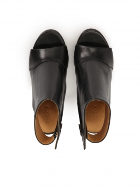 Botki peep toe z platformą- Kazar