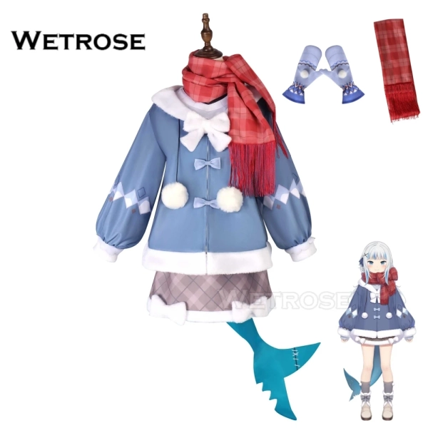 [Wetrose] In Stock Hololive EN Gawr Gura Winter SnowShark New Outfit Cosplay Costume