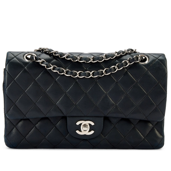 Black Quilted Lambskin Timeless Classic Double Flap Bag Silver Hardware, 2006-08