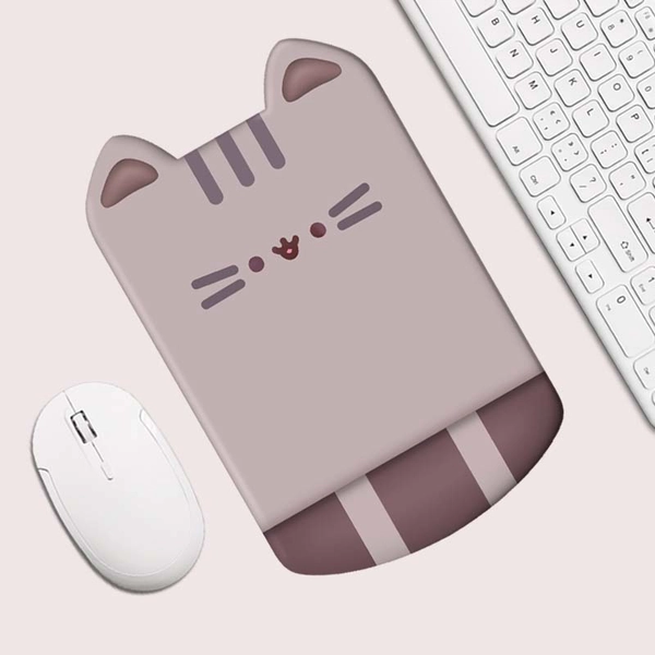 Cat Wrist Support Mousepad Cute Keyboard Wrist Rest Cat Room Decor - Gray / Mouse Pad