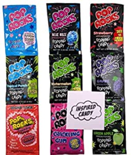 Pop-Rocks Variety 9 Flavor Pack by Inspired Candy, Set Includes One Pouch Each of Nine Flavors