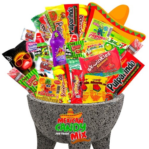 Mexican Candy Mix Assortment Snack (42 Count) Dulces Mexicanos Variety Of Best Sellers Spicy, Sweet, and Sour Bulk candies, Includes Luca Candy, Pelon, Pulparindo, Rellerindo, by JVR TRADE