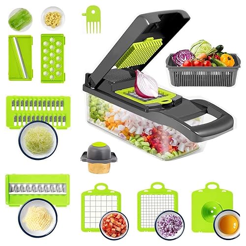Tirana Vegetable Chopper Box - Onion Salad Food Dicer Veg Mandoline Slicer and Manual Mandolin Cutter