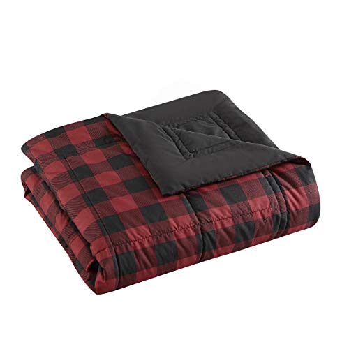 Eddie Bauer - Throw Blanket, Lightweight Reversible Bedding, Buffalo Plaid Home Decor for All Seasons (Red/Black, Throw) - Blanket - Throw - Red/Black