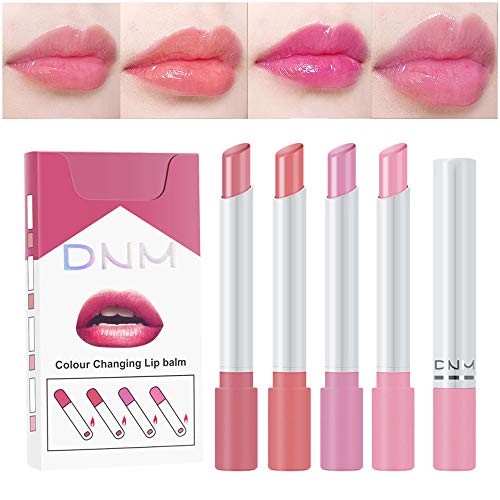 BINGBRUSH 4Pcs Color Changing Lipstick,Smoke Pipe PH Mood Long Lasting Labiales Lip Care Moisturizer Lip Balm Korean Magic Lip Gloss Lip Tinted Stain Makeup Lipstick Set for Women