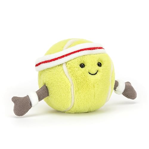 Jellycat Amuseables Tennis Ball Stuffed Toy, 3.5 inches - Tennis Ball Plush for Sports Fans - Tennis
