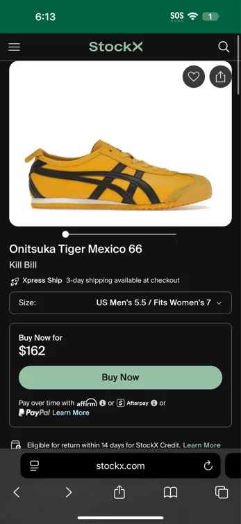 Onitsuka Tiger Mexico 66 Kill Bill