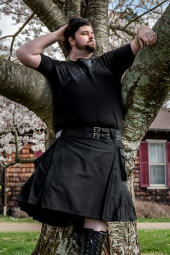 Versatta Cargo Kilt - Big & Tall - Black - 25" - Medium (38"-42" at Belt) [US Pants 34-38]